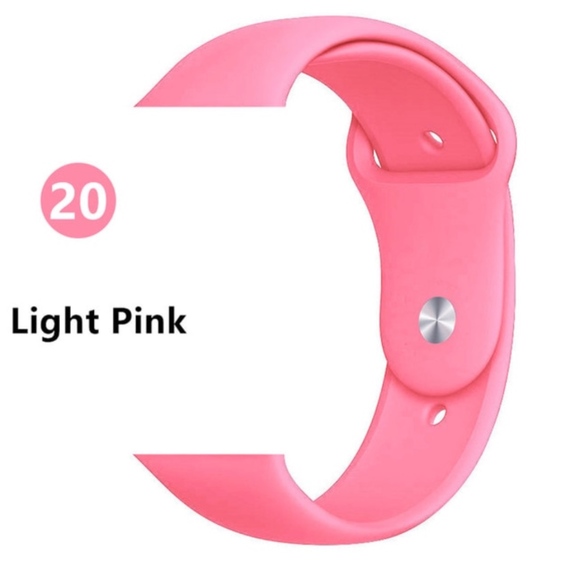 NEW Light Pink Silicone Band For Apple Watch - Picture 1 of 2